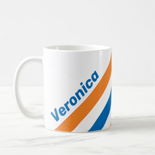 Mug Rayures Rétro New Amsterdam avec Nom (Gauche)