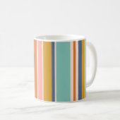 Mug Rayures rétro verticales orange bleu et jaune rose (Devant droit)