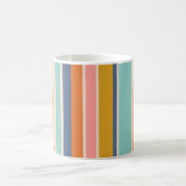 Mug Rayures rétro verticales orange bleu et jaune rose (Centre)