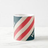 Mug Rayures Rétro Vibe Sarcelle avec Nom (Centre)