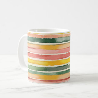 Mug Rayures rose jaune vert