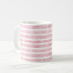 Mug Rayures Rose Pailletées