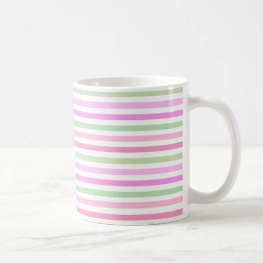 Mug Rayures, rose, vert (Droite)