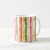 Mug Rayures rose vert jaune (Devant droit)