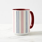 Mug Rayures roses bleues et blanches (Devant droit)