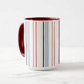 Mug Rayures roses bleues et blanches (Devant gauche)