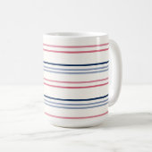 Mug Rayures roses bleues et blanches (Devant droit)