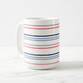 Mug Rayures roses bleues et blanches (Devant gauche)