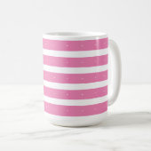 Mug Rayures roses et blanches (Devant droit)
