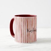 Mug Rayures rouges et blanches de Noël (Devant gauche)