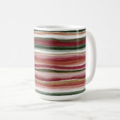 Mug Rayures rouges vertes et or blush blanc (Devant droit)