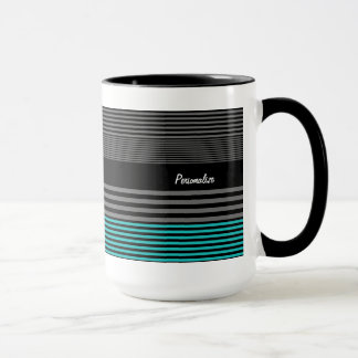 Mug Rayures turquoises de très bon goût et fraîches