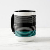Mug Rayures turquoises de très bon goût et fraîches (Devant gauche)