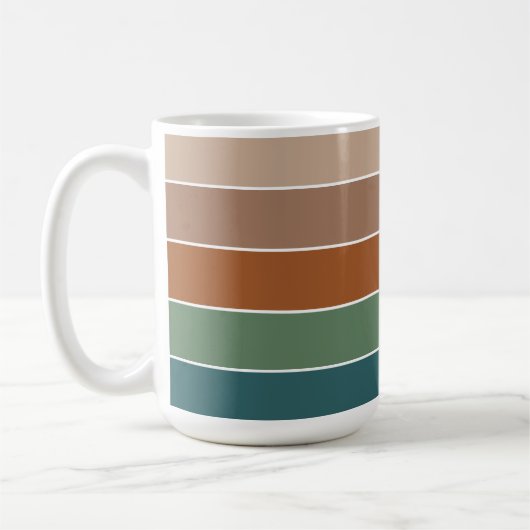 Mug Rayures Uni de Couleur Chaude d'Automne (Gauche)