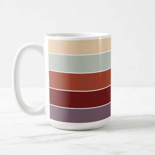 Mug Rayures Uni de Couleur Chaude d'Automne (Gauche)
