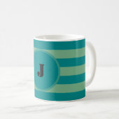 Mug Rayures vert foncé et vert clair (Devant droit)