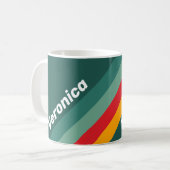 Mug Rayures vertes avec nom (Devant gauche)