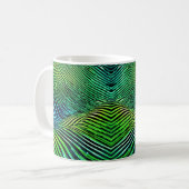 Mug Rayures vertes néon futuristes (Devant gauche)
