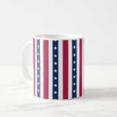 Mug Rayures verticales avec étoiles Patriotique (Devant gauche)