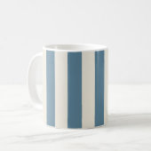 Mug Rayures verticales bleues et crème (Devant gauche)
