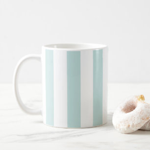 Mug Rayures verticales sarcelle pâle et blanc