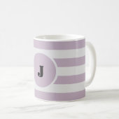 Mug Rayures Violet Clair et Blanc Cassé (Devant droit)
