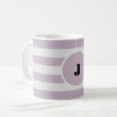 Mug Rayures Violet Clair et Blanc Cassé (Devant gauche)