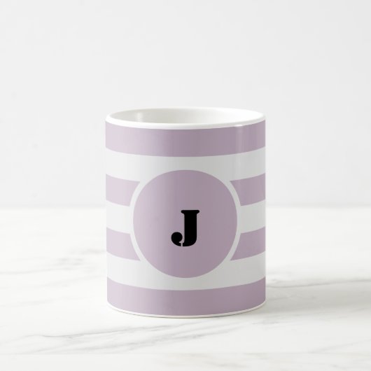 Mug Rayures Violet Clair et Blanc Cassé (Centre)