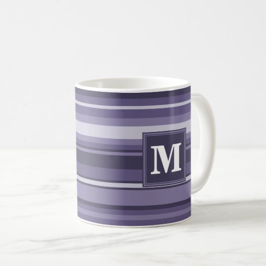 Mug Rayures violettes de cuir monogramme (Devant droit)