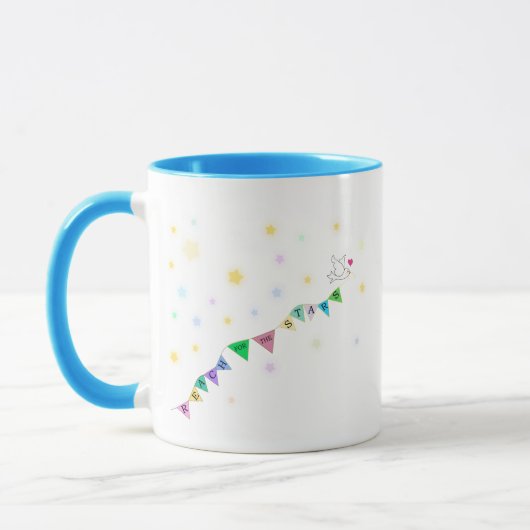 Mug Reach for the Stars Cute Bird Bunting (Gauche)