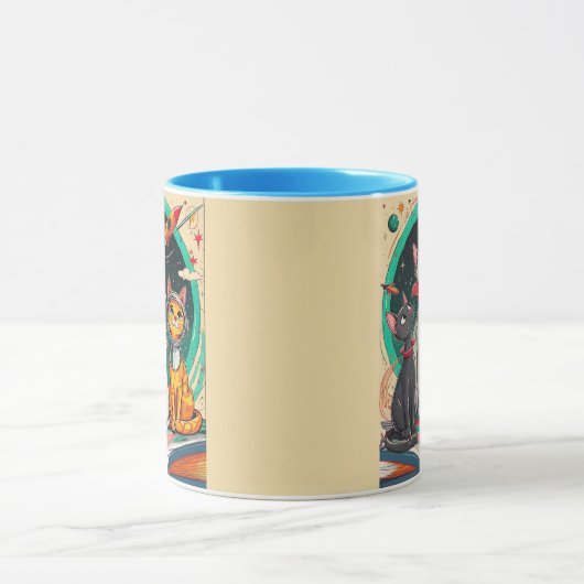 Mug Reading Opens a Gateway to Cosmic Cat Adventures (Centre)