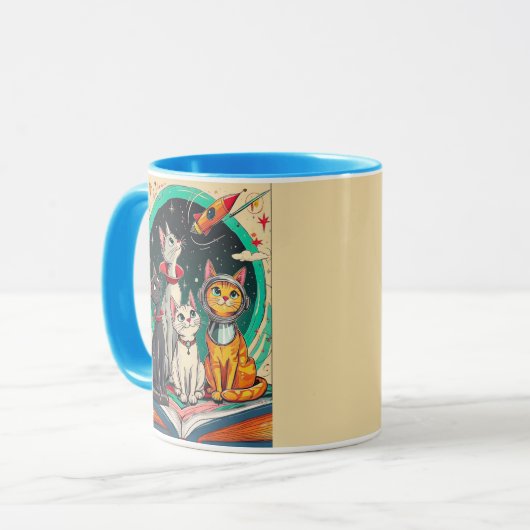 Mug Reading Opens a Gateway to Cosmic Cat Adventures (Devant gauche)