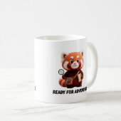 Mug Ready For Adventure Cute Red Panda Explorer (Devant droit)