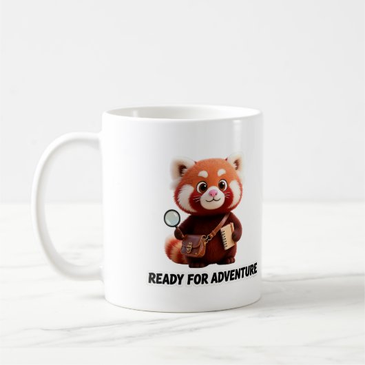 Mug Ready For Adventure Cute Red Panda Explorer (Gauche)