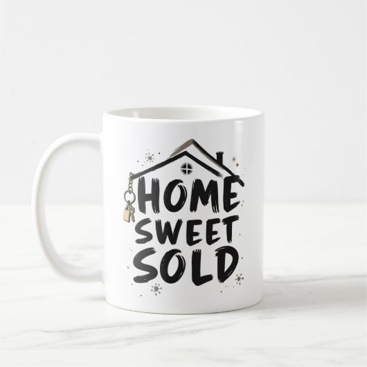 Mug Realtor Home Sweet Vendu Agent Immobilier Broker (Gauche)