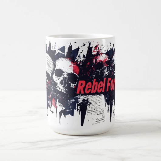 Mug "Rebel Forever" - Edgy Skull Design graphique (Centre)