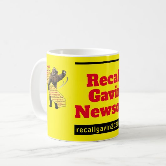Mug recallgavin2020 tasse/support de stylet (Devant gauche)