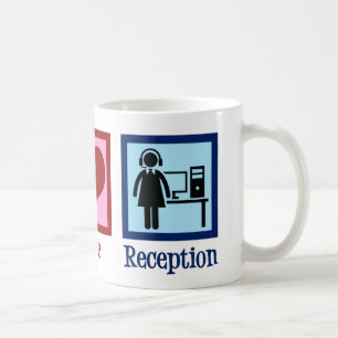 Mug Réception d'amour de paix gentille réceptionniste