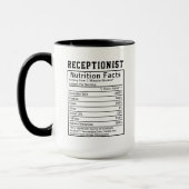Mug Réceptionniste drôle Faits nutritionnels Personnel (Gauche)