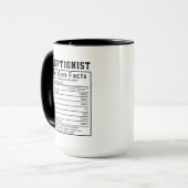Mug Réceptionniste drôle Faits nutritionnels Personnel (Devant gauche)