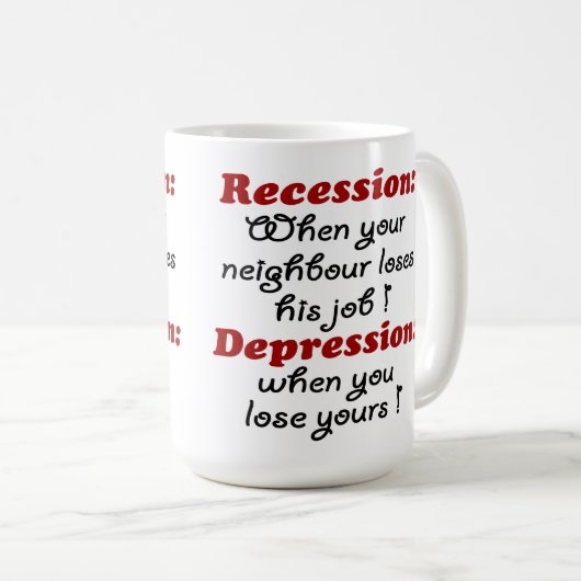 MUG RÉCESSION - DÉPRESSION (Devant droit)