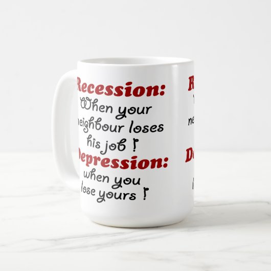 MUG RÉCESSION - DÉPRESSION (Devant gauche)