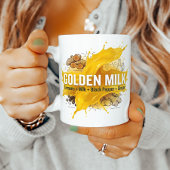 Mug Recette botanique de latte au curcuma doré