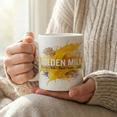 Mug Recette botanique de latte au curcuma doré