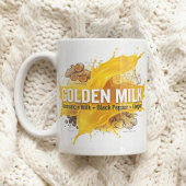 Mug Recette botanique de latte au curcuma doré