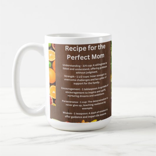 Mug Recette cadeau de la Fête des Mères pour la maman  (Gauche)
