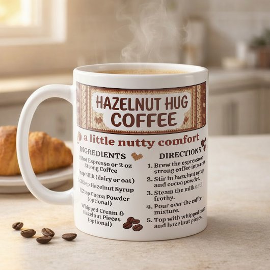Mug Recette de café aux noisettes