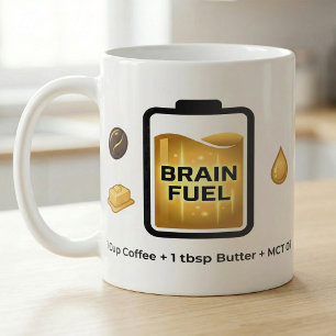 Mug Recette de café céto pour le cerveau