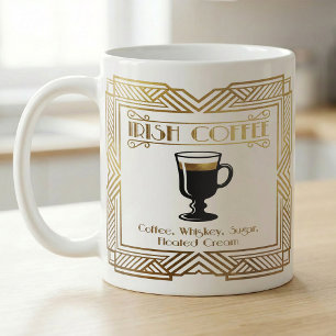 Mug Recette de café irlandais Art Gold