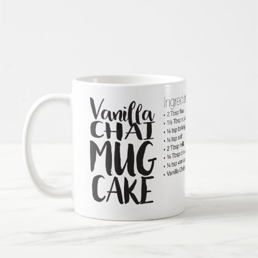 Mug Recette de gâteau de viande de vanille Chai Mug—re (Gauche)